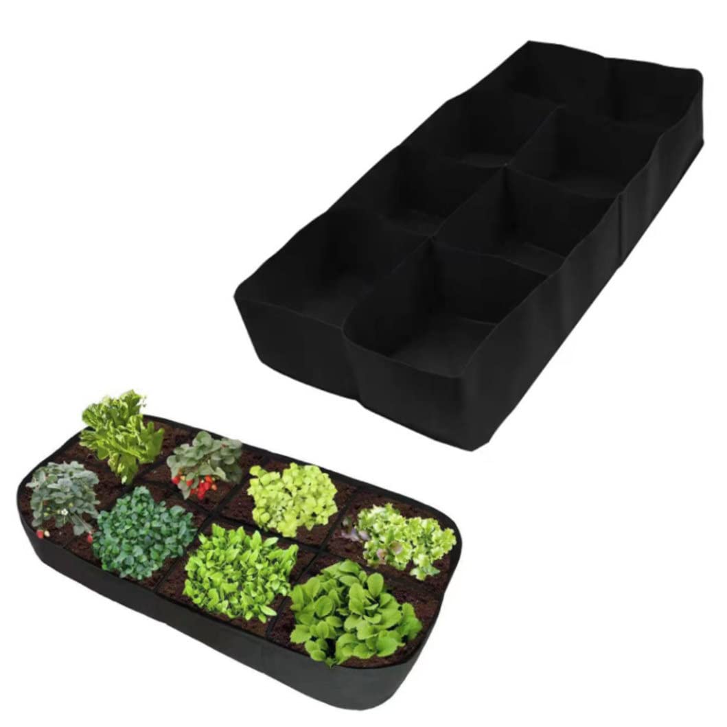 Bolsas de Cultivo de Plantas, lechos de Cultivo de Tela, Bolsas rectangulares, macetas de Tomate y Patatas Transpirables para Plantas Vegetales al Aire Libre y Flores (Negro).
