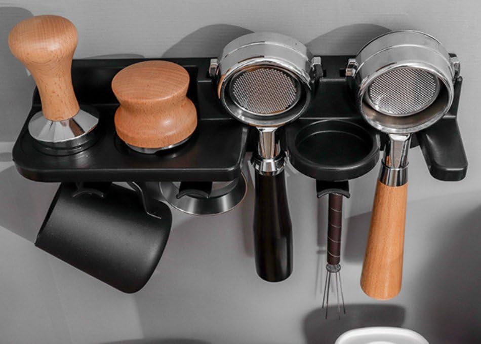 Miniatura 2 de Estante de barra de café que ahorra espacio, soporte para portafiltros de 2.126 in, organizador de estación de café, estante flotante para barra de