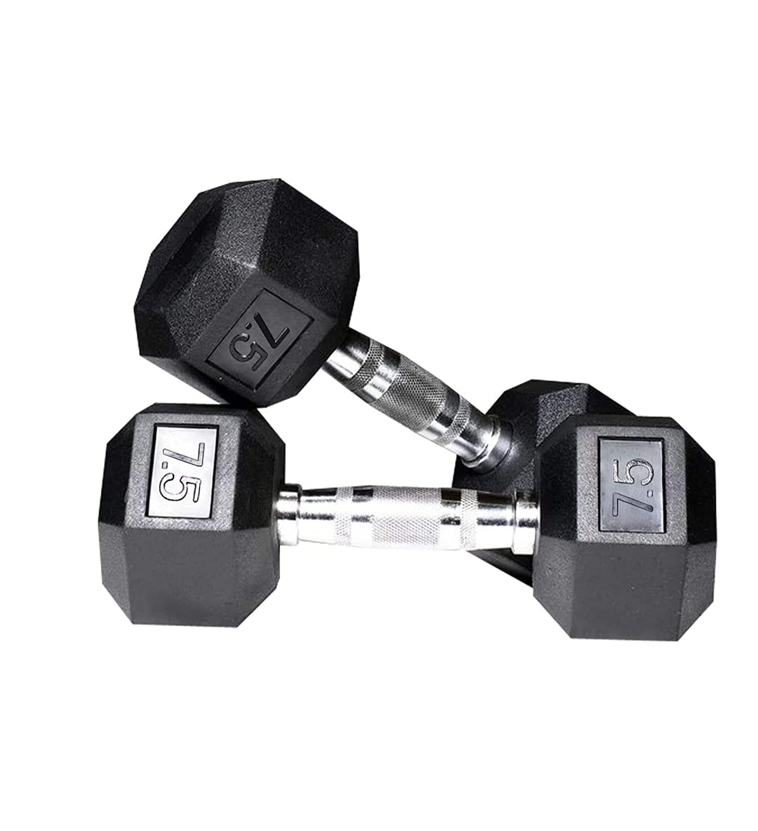 SAM Hexa Dumbbell 7.5kg Set, 7.5kg×2pcs Pair, Hexa Rubber Dambal, Home Gym Kit Dumbells, (Pack Of Two) 15kg Weight (B095J63C4G) Amazon Price History, Amazon Price Tracker
