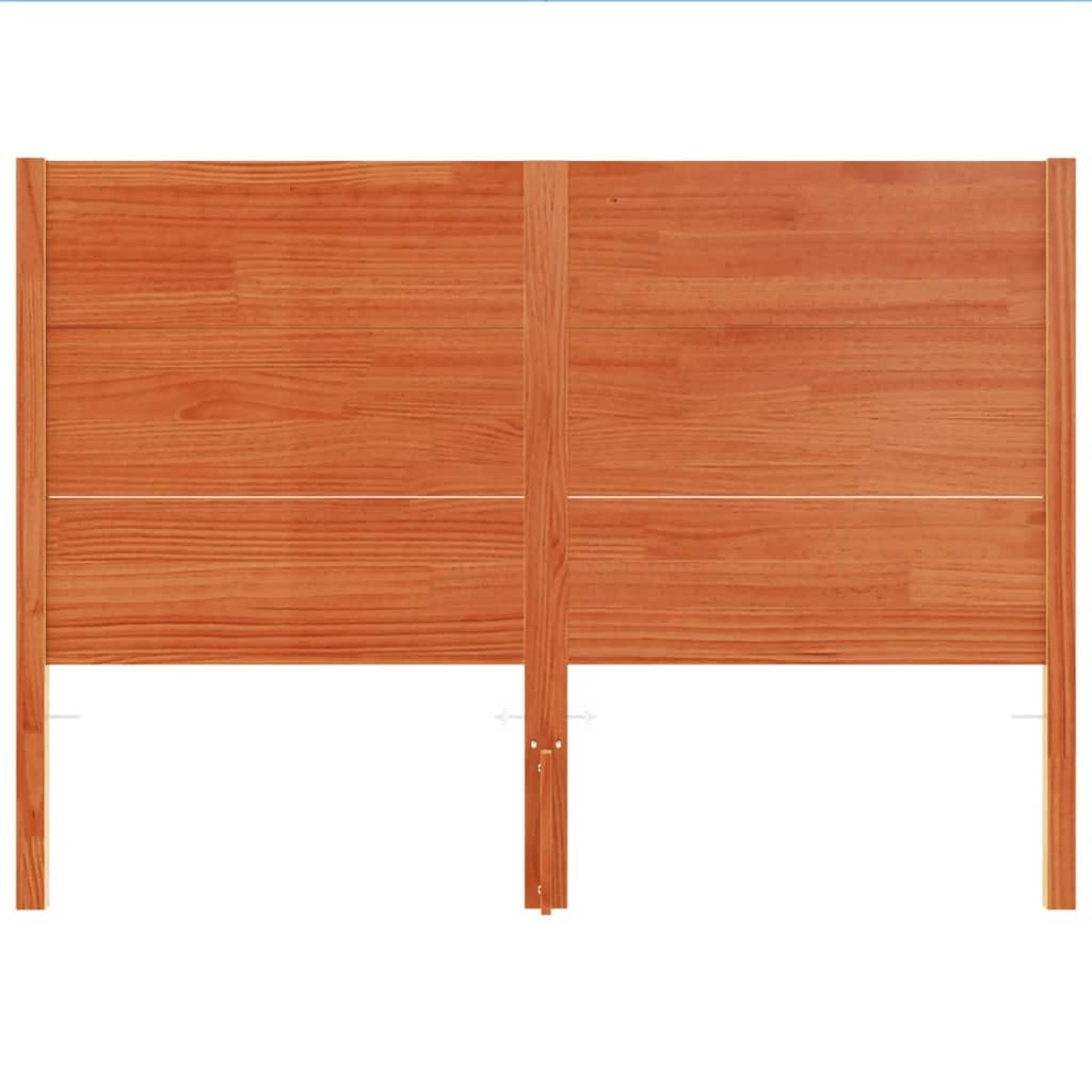 vidaXL Cabecero de Cama, Cabecera para Somier con Patas, Cabezal de Cama, Mueble para Dormitorio, Madera Maciza de Pino Marrón Cera 135 cm