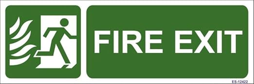 SignageShop Es-12422 Glow In Dark Fire Exit Sign