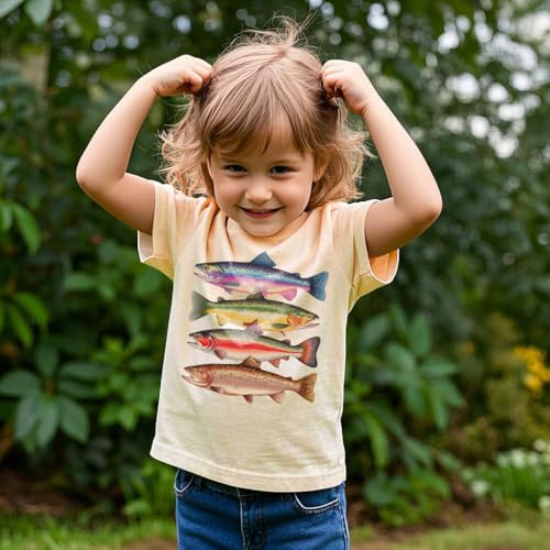 Image of Kids Short Sleeve Tees Toddler Crewneck T-Shirts Boys Girls Dino Raccoon Excavator Silly Goose Flower Girl Tops 2-7 Years