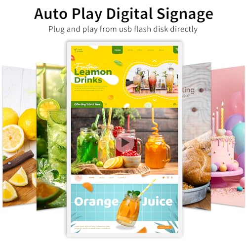 Image of 15.6 inch Digital Signage Display 10000 mAh Capacitive Touch Screen Advertising Display with Wireless Screen Mirroring, All in One LCD Screen HDMI-in with Android 13(2+32GB)