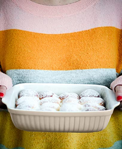 MÄSER 931137 Serie Kitchen Time, Auflaufformen rechteckig im 2er Set, eckige Ofenformen, ideal auch für Lasagne, kratz- und schnittfest, Keramik, 33 x 24 x 8 cm / 25,5 x 16 x 7 cm, Grau – Bild 6