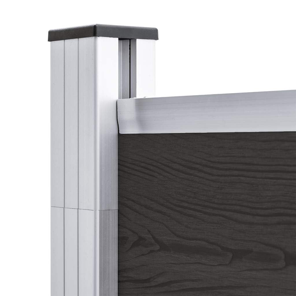 vidaXL Zaunelement Gartenzaun Sichtschutzzaun Lamellenzaun Windschutz Zaun Windschutzzaun Terrasse Stecksystem Lärmschutz WPC 175x186cm Schwarz