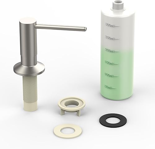 JZBRAIN Dispensador de jabón integrado para recambio de fregadero de cocina de The Top Bar Fregadero de encimera, dispensador de jabón para platos,