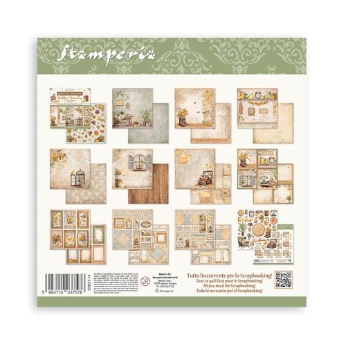 Miniatura 2 de Stamperia - Scrapbook Paper Pad For Scrapbooks, Albums, Card Making, Bullet Journalling And More, Acid Free, Double-Sided, Perfect For Hobbies, Crafts, And Gifting Golden Harmony 20,3 X 20,3 Cm