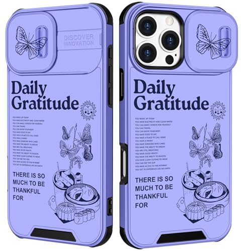 Image of Funermei for iPhone 16 Pro Max Case - Women Girls Cute Phone Cover Girly Pretty Aesthetic Quotes Unique Design with Camera Cover Funda for Apple for iPhone 16 Pro Max Purple Butterfly