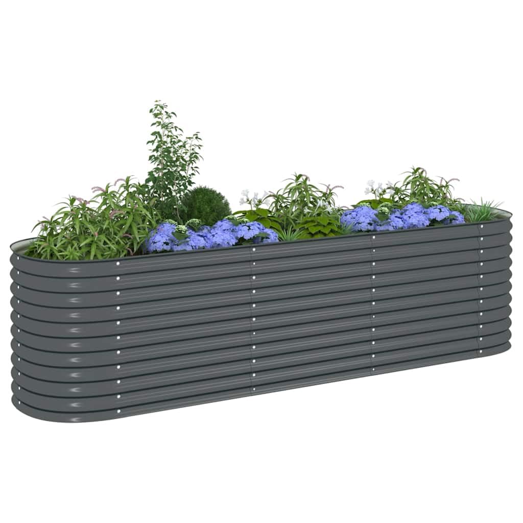 Jardín de 320 x 80 x 81 cm de acero galvanizado en color gris, diseño moderno y robustez inoxidable, para jardín, balcón y terraza