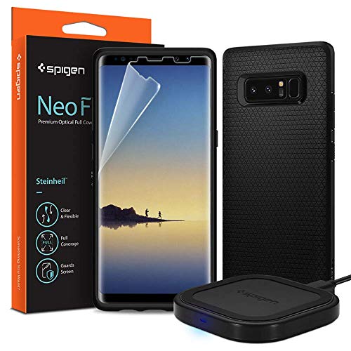Spigen Liquid Air Armor Designed for Galaxy Note 8 Case Bundle with NeoFlex Screen Protector (2 Pack), and SteadiBoost Wireless Charger