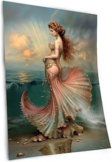 Aphrodite Art Print - Greek Goddess Love Beauty Artwork, Venus Deity Picture, Unframed Esoteric Ocean Wall Decor, Celestial Poster (8in x 10in)