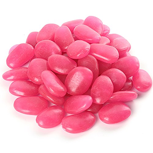 Image of Shiny Stone Glow in the Dark Pebbles, Pink, Big Size 3-4cm, 400g /14.1oz | Decorative Glow Stones, Fish Tank Aquarium Gravel, DIY Garden Gifts Decoration