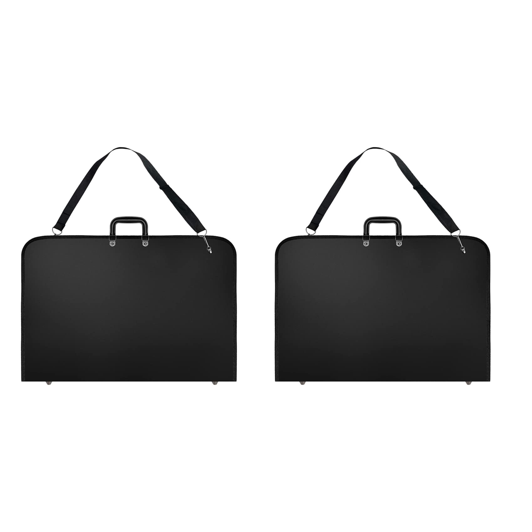 2X Schwarzer Kunst Portfolio Fall Künstler Trage Tasche Artist Portfolios Case mit Schulter Gurt (19X 14.7X 1.5)