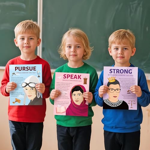Image of Fiupan Female Inspirational Wall Print - Back to School Month Feminist Encouragement Quotes Poster Unframed Artwork Gifts, Powerful Women Motivational Art Decoration for Girls Women School Office
