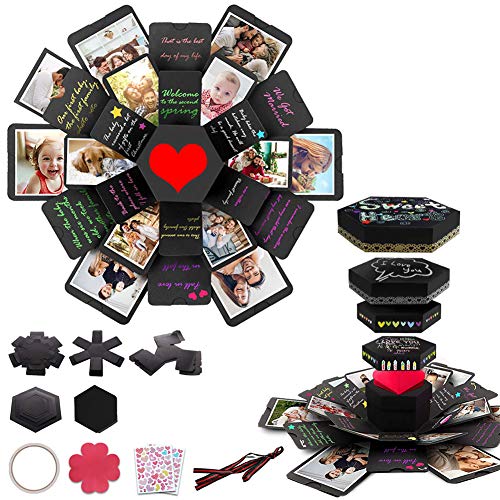 QLG&S Boîte d'explosion Bricolage, Cadeau Bricolage boîte de Photo Ensemble,