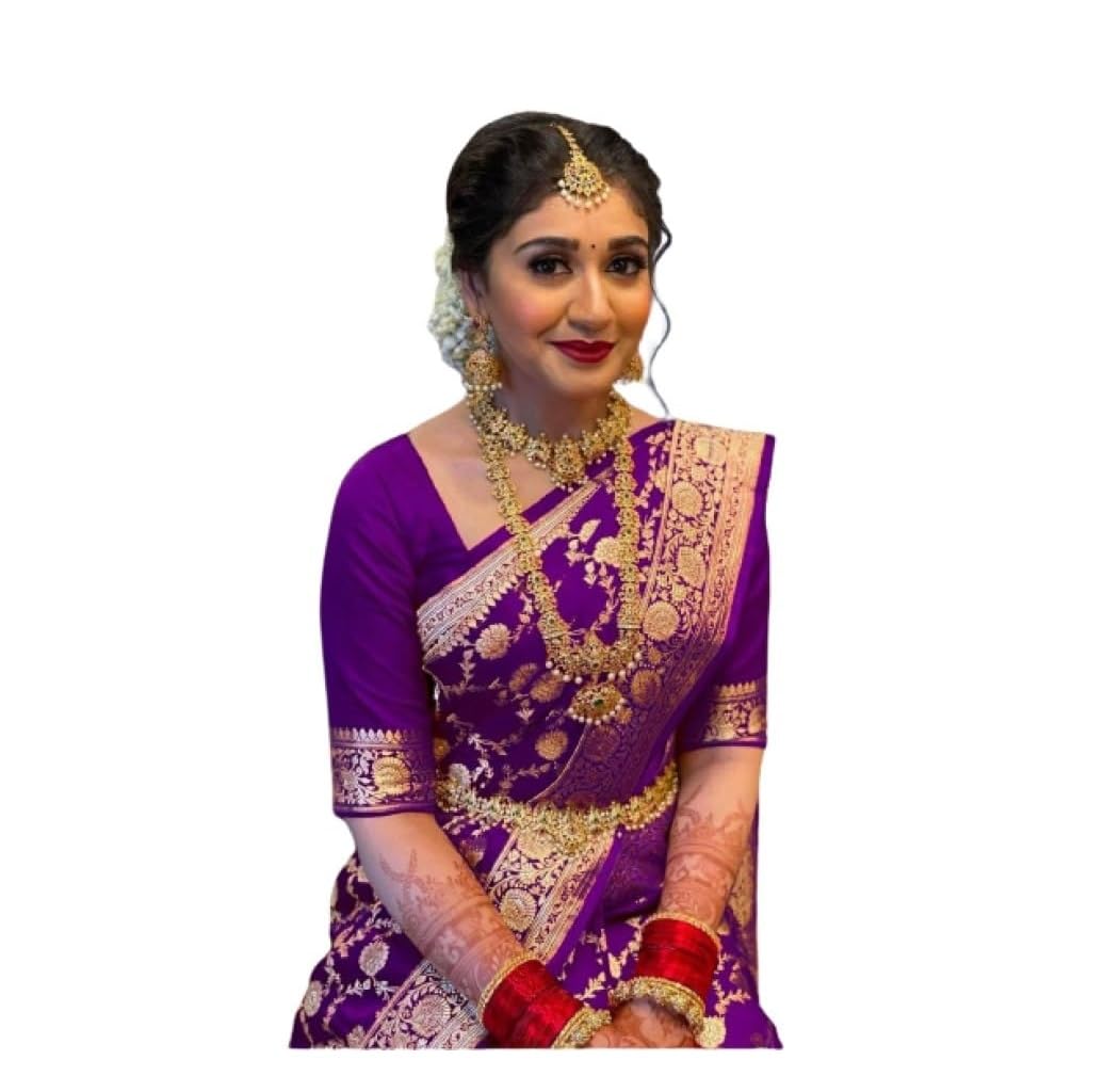 MONERA Women's Banarasi Silk Saree with Unstitched Blouse Piece - MS-00116