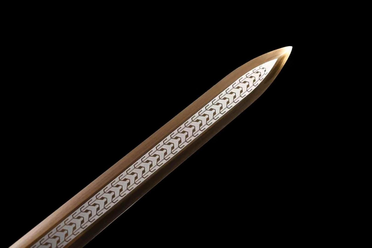 LOONGSWORD Hand-Forged Chinese Ring-Pommel Sword | High Manganese Steel Blade with Golden Etching | Black Dragon Pattern Scabbard | Traditional Martial Arts Practice, Display, and Gift