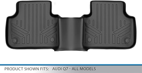 Miniatura 3 de SMARTLINER Alfombrillas de piso de ajuste personalizado, forro de segunda fila, color negro para Audi Q7 2017-2022 / Audi Q8 2019-2022