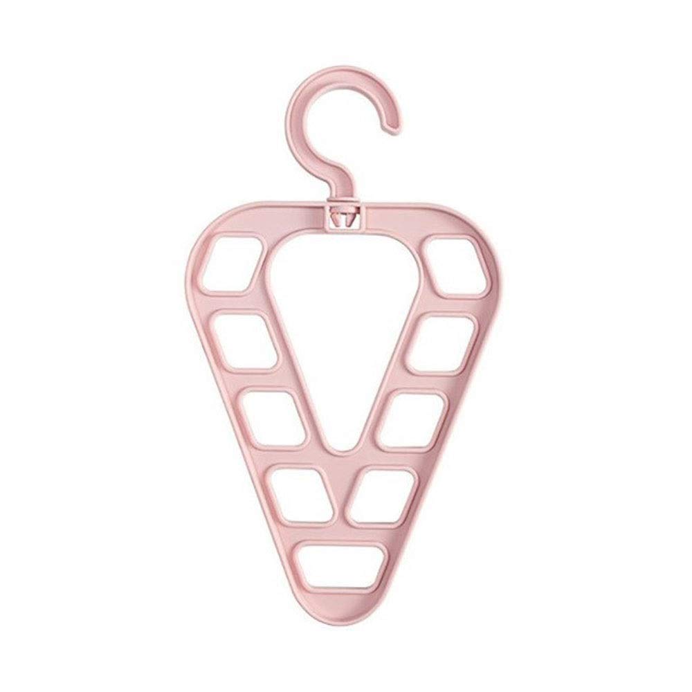 JINGYAN Standard Hangers Rotating Nine-hole Clothes Coat Hanger Organizer Plastic Scarf Cabide Rack Save Space Wardrobe Drying Racks(Pink)