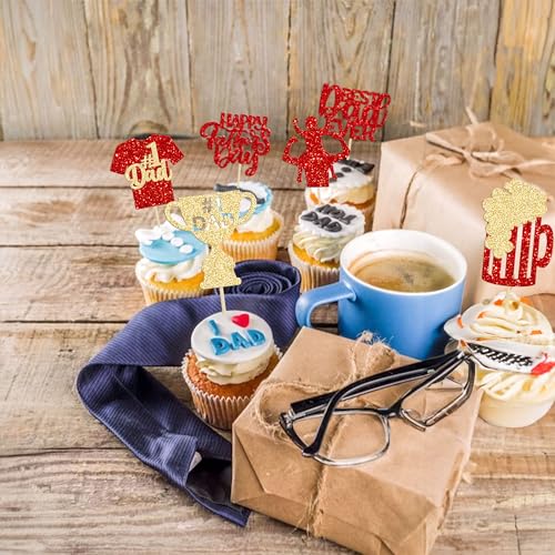 Adornos para cupcakes del Día del Padre pack de 24 piezas para personalizar pasteles de regalo 7