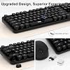 Wireless Keyboard and Mouse Combo, MOFII 104 Keys Full-Size Retro Round Keys Typewriter Keyboards Ergonomic Keyboards and Mouse Wireless for Windows, PC, Laptop, Desktop Black