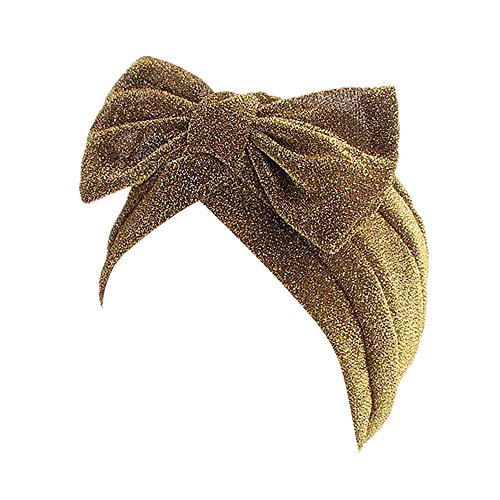 iTLOTL Women Ladies Retro Solid Bow Hat Turban Brim Hat Cap Pile Cap