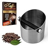 ✅ 𝐋𝐄𝐈𝐂𝐇𝐓 𝐙𝐔 𝐑𝐄𝐈𝐍𝐈𝐆𝐄𝐍: Für die Schnellreinigung den Trester entsorgen und den Espresso Abklopfbehälter abspülen. Für eine tiefere Reinigung kann der Abschlagbehälter für Siebträger leicht auseinandergebaut werden.