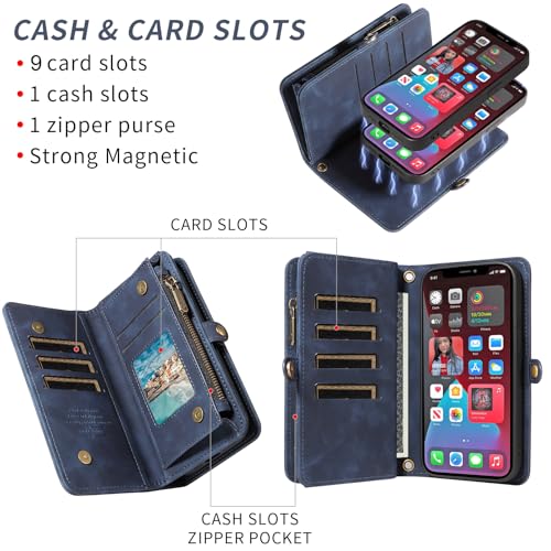 Coque iPhone 12 Pro Max Asuwish avec fermeture éclair et porte-cartes - 4