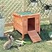 Zefvkip Small Wooden Rabbit Hutch Bunny Cage Guinea Pig Cage Duck House Dog House with Openable & Waterproof Roof, Natural