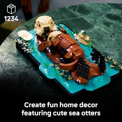 LEGO Ideas Floating Sea Otters Building Sets for Adults - Room or Office Decor for Women & Men, Ages 18+ - Gift Ideas for Birthday - 21366 - 1