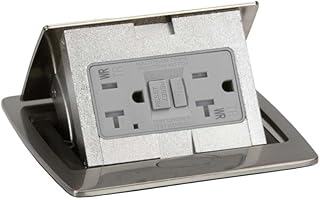 Lew Electric Kitchen Countertop Pop Up Charging Outlet (2 Power | GFCI, Nickel)