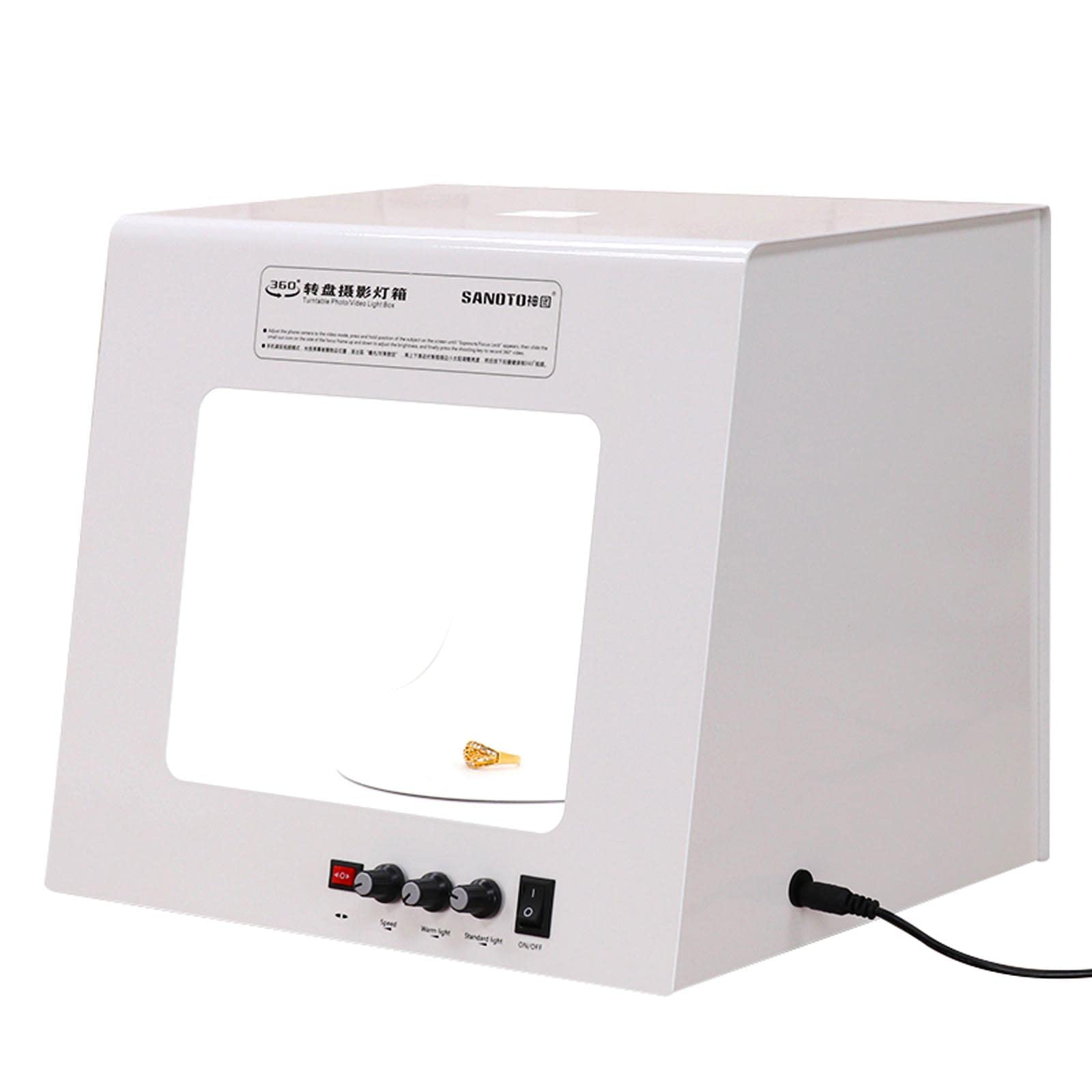 ジュエリー撮影ボックス Amazon | BAOSHISHAN撮影ライトボックス 回転撮影ボックス 電動