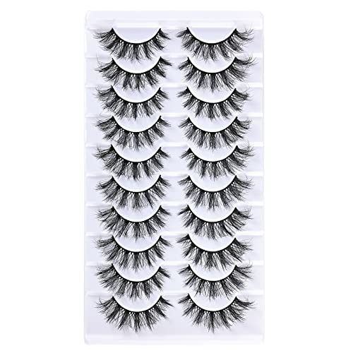 Farred Fluffy Eyelashes 8D Faux Mink Lashes Natural Look Lash Short Fake False Eyelash 10 Pairs (Z01|9-15Mm) #TOP1