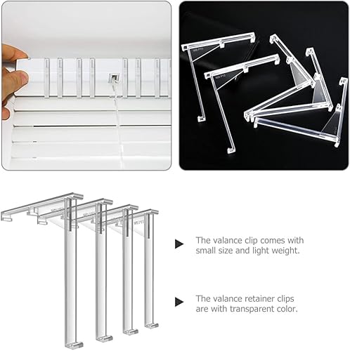 Miniatura 9 de Uonlytech 4 clips de cenefa de cortina ciega, clips verticales para cortinas, clips de cenefa de plástico