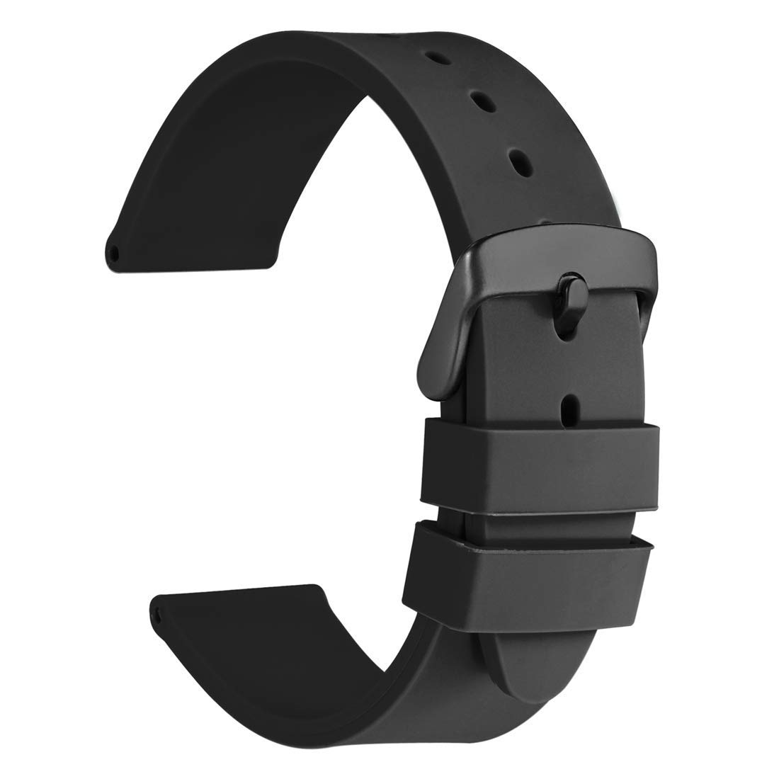 Generic Generic Bracelet en résine pour femme Noir 12 mm (14 mm au total) Compatible avec montre Swatch®