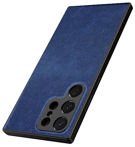 Image of Kapa Tux Back Case for Samsung Galaxy S23 Ultra | Slim Leather Shockproof Camera Protection Back Cover (Blue)