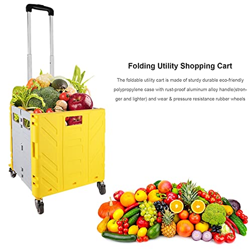 Bexdug Einkaufstrolley Falten, Einkaufswagen Klappbox, Trolley Mit Deckel,Mehrzweckwagen Einkaufswagen, Mit Rädern 155… – Bild 6