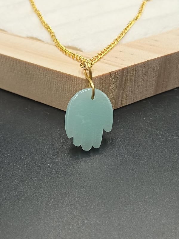 Hamsa Hand Necklace, Hand of Fatima Pendant, Charm, Healing Crystal Stone, Jewelry Gift for Women - Image 3