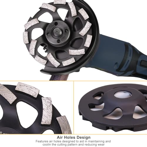 Pretec CUTTING-05 4 1/2 Inch Concrete Grinding Wheel, 2 Packs 14-Segment Turbo Row & 18-Segment Double Row Grinder Wheel Grinder Disc For Polishing And Cleaning Concrete Surface thumb #7