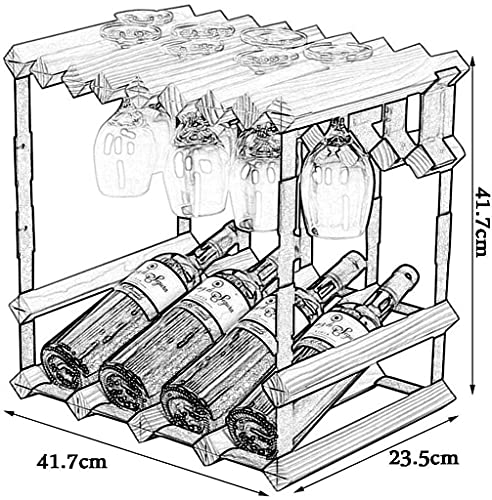 Soporte para botellas de vino LaseVe 4 botellas madera y metal miniatura 2