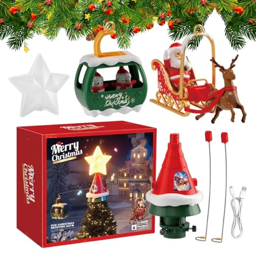 Baumspitze Weihnachtsschmuck | Rotierende Baumspitzen-Deko Für...