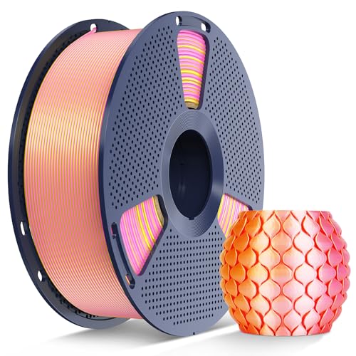 Image of SUNLU Silk Dual Color PLA Filament, 1KG, Silk Dual Color (Pink Gold) | Silk PLA 3D Printer Filament 1.75mm, Neatly Wound Shiny Silk 3D Printer Filament, Dimensional Accuracy + /-0.02mm