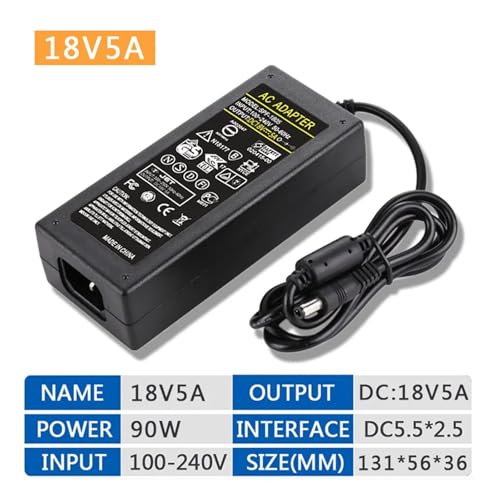 Adaptador de corriente AC 100-240V a DC 18V 5A con enchufe UK miniatura 2