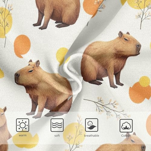 Toddlers Underwear Floral 2t Cotton Panties for Girl Durable Kids Undies Briefs Cute Brown Capybaras Animal3