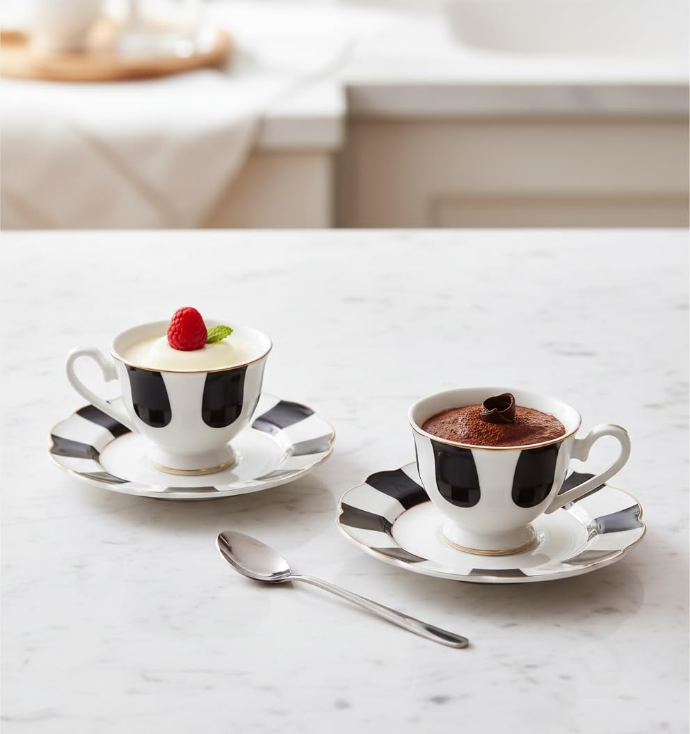 Juego de Cafe Set de 6 Unidades Excellence Rayas 6x90 ml