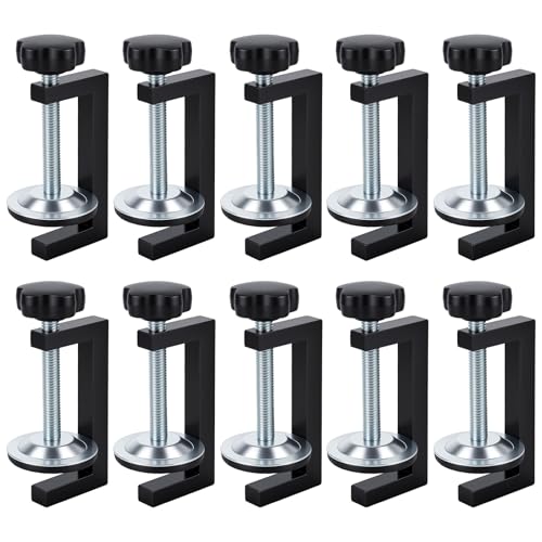 FUNSUEI 10 Stück G klemme Kit, 10-57mm Schwarz Verstellbaren Schraubklemmen Metall, Schraubzwingen für Holzbearbeitung, Werkbank