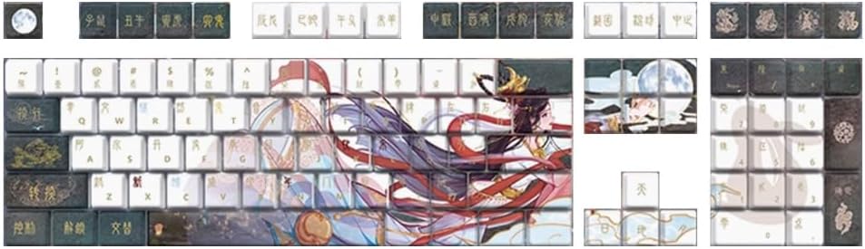 108 Key Mechanical Keyboard Keycaps Set in Original Profile Chinese Girl Theme Designing Enhances Typing Comfort