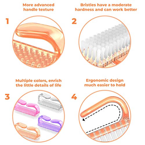 MAPPERZ Handle Grip Nail Brush Hand Finger Toe Nail Scrub Cleaning Brush Manicure Pedicure Scrubbing Cleaner Brush for Men and Women (Multicolor)(Pack of 1) - Image 3
