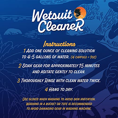[32 Washes] Wetsuit Cleaner For Neoprene Wetsuit Women & Men - Wetsuit Shampoo Removes Odors, Chlorine & Ocean Residue - Neoprene Swimsuit Cleaner - Scuba Gear - Mens Wetsuit Soap - Usa Made - 32 Oz #TOP7