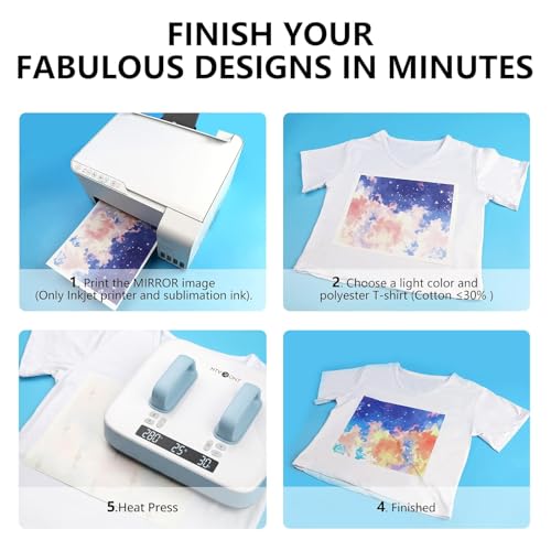 Image of HTVRONT Sublimation Paper 8.5 x 11 Inches - 150 Sheets 105g Excellent Ink Release Sublimation Transfer Paper for Tumblers, Mugs, T-Shirts (Pack of 2)